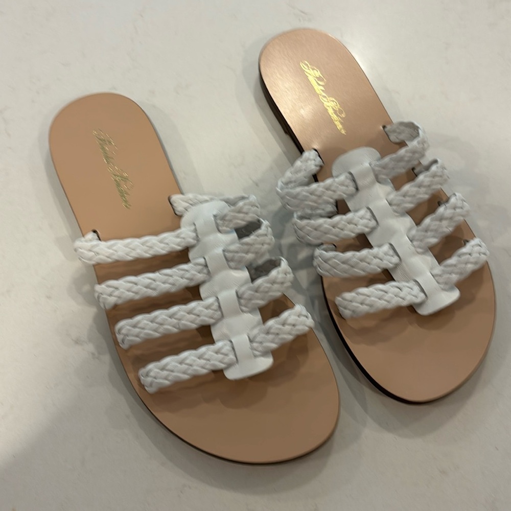 Brooks Brothers size 8 1/2 Sandals that are very lighly worn. White strapped.
